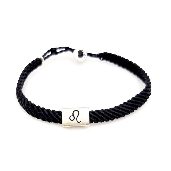 Ανδρικό βραχιόλι από ασήμι 925 με το ζώδιο του (Λέων)